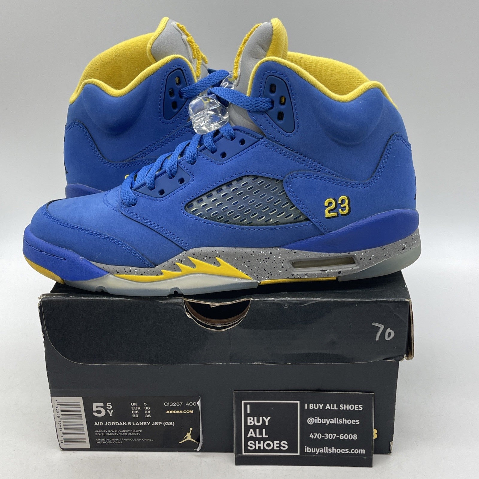 Size 5.5 (GS) - Air Jordan 5 Retro Mid Laney (CI3287-400)