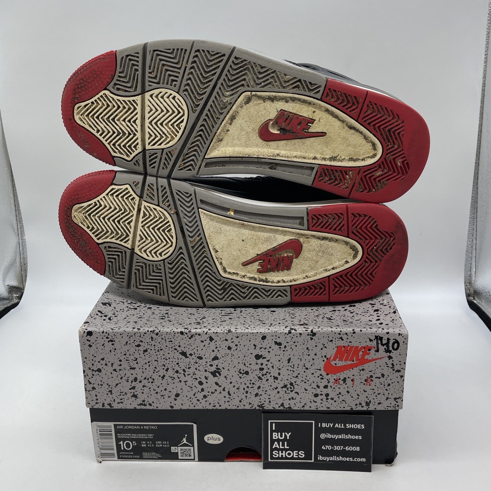 Size 10.5 - Air Jordan 4 Retro Bred Reimagined Black Leather (FV5029-006)