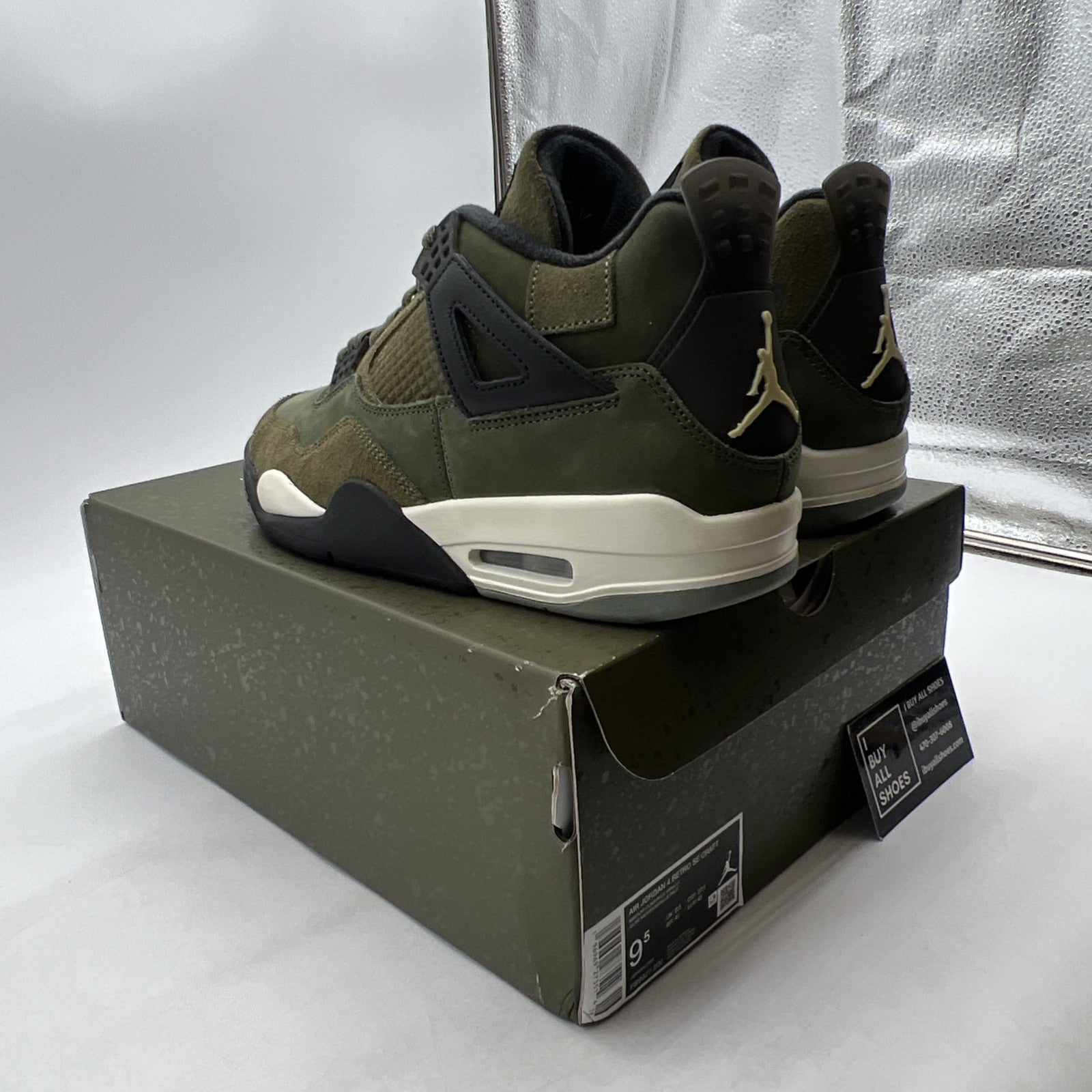 Size 9.5 - Air Jordan 4 SE Retro Low Craft - Olive (FB9927-200)