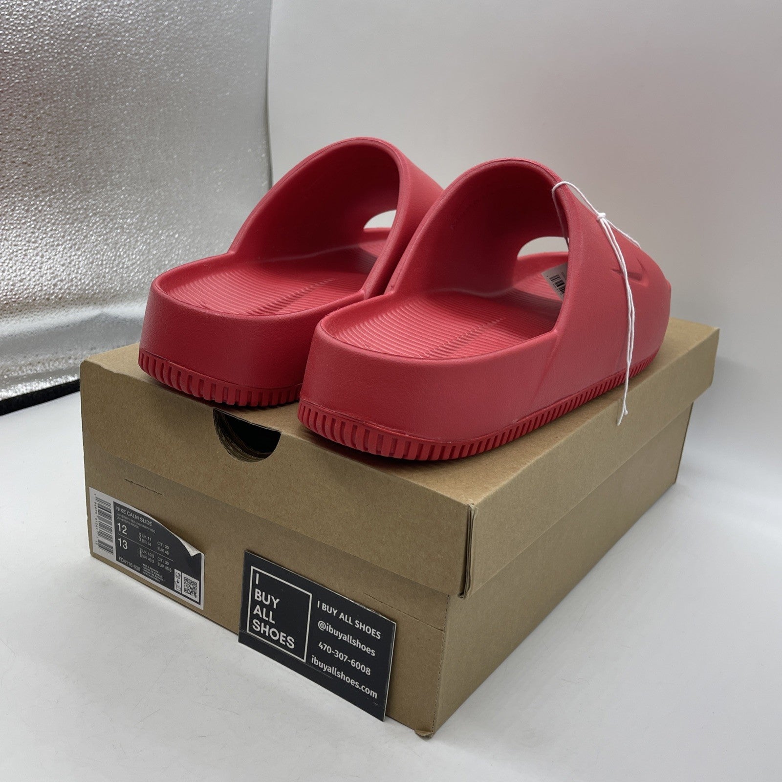 Size 12 - Nike Calm Men’s Slide, University Red Rubber (FD4116-600)