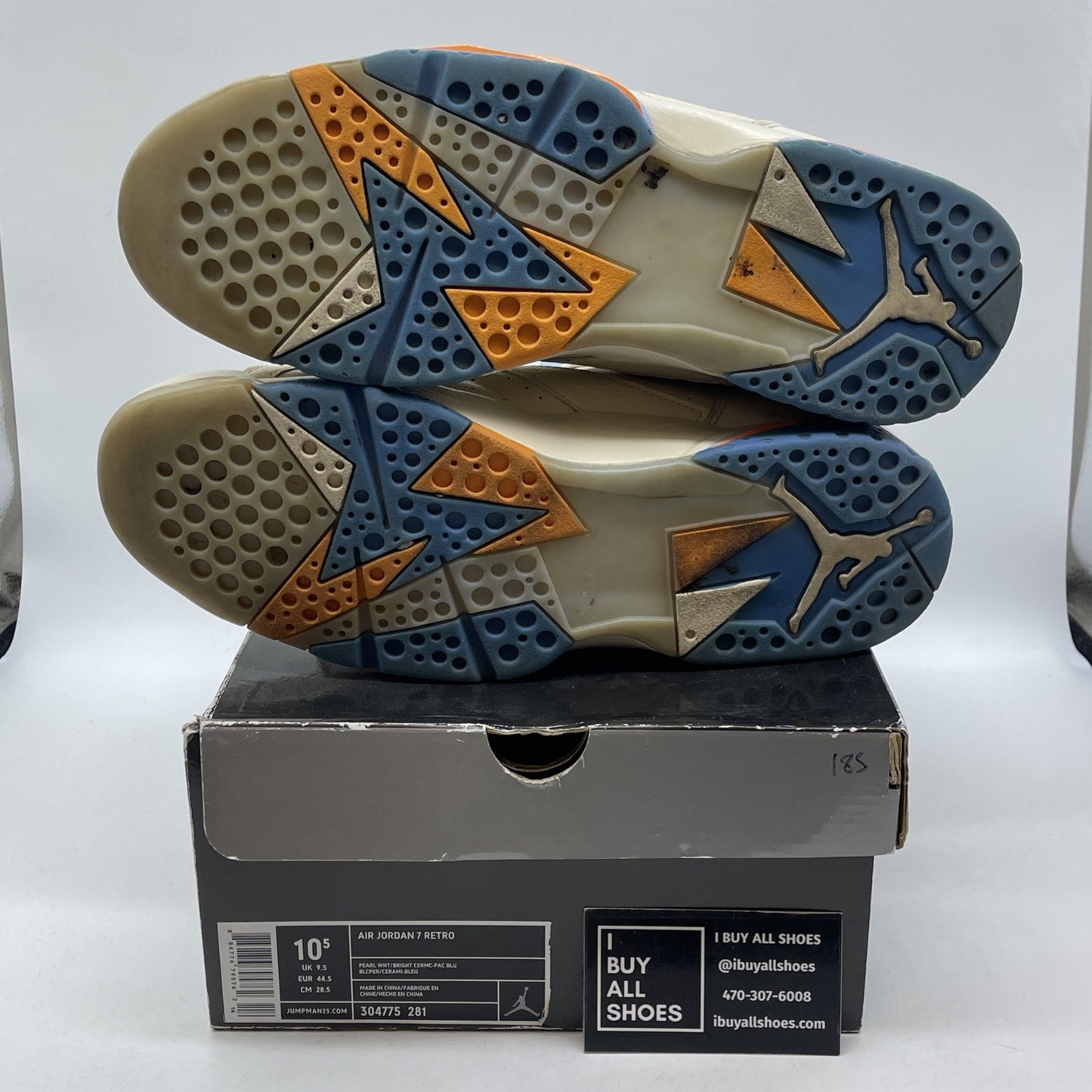 Size 10.5 - Air Jordan 7 Retro Pacific Blue Tan Leather (304775-281)