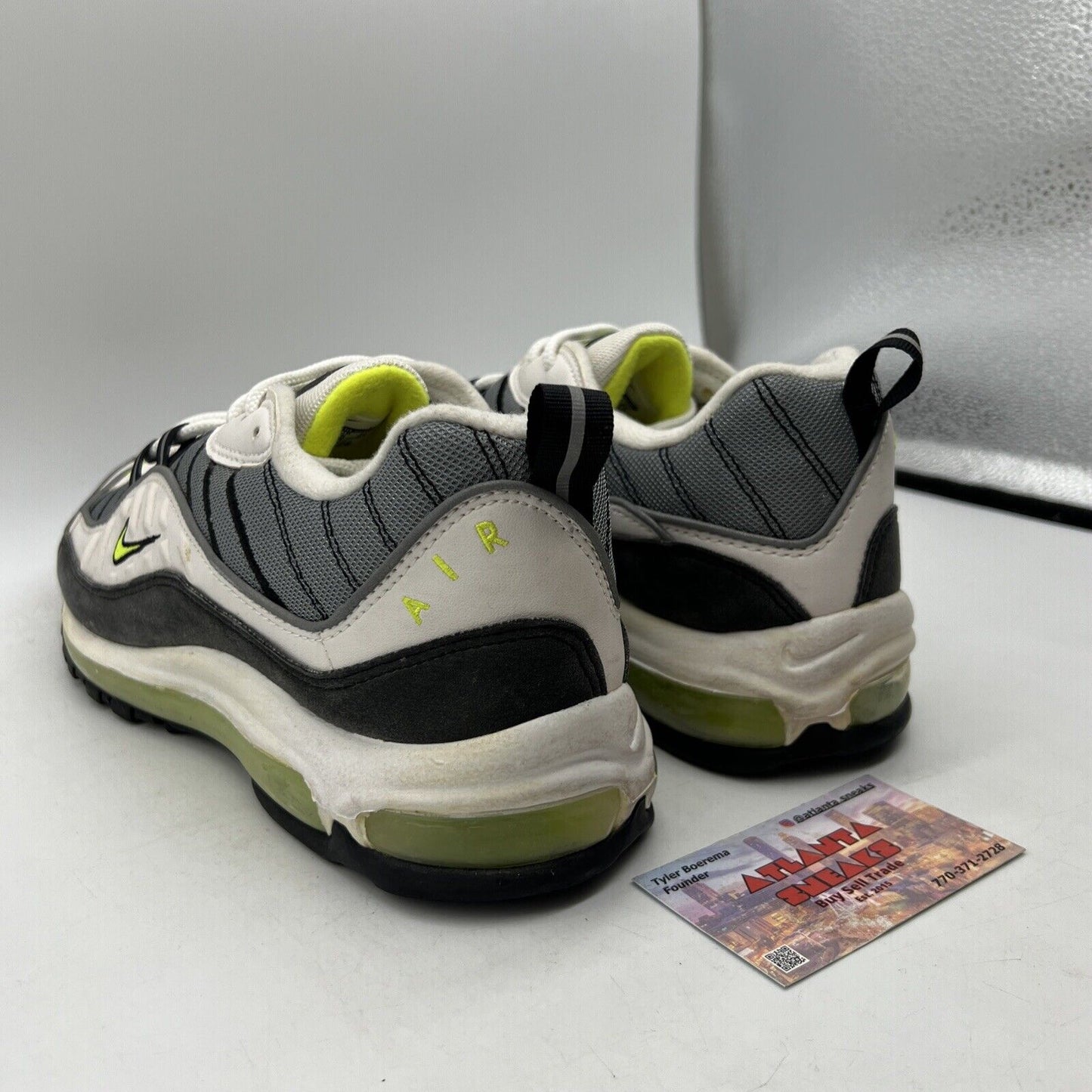 Size 11 - Nike Air Max 98 Cool Grey Volt Grey Black Suede Leather (640744-002)