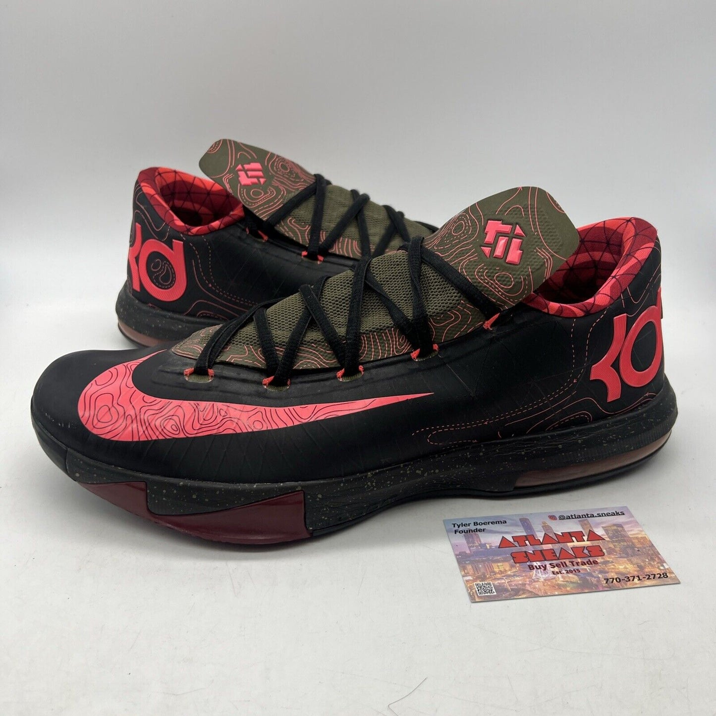 Size 13 - Nike KD 6 Meteorology Olive Black Pink Maroon (599424-006)