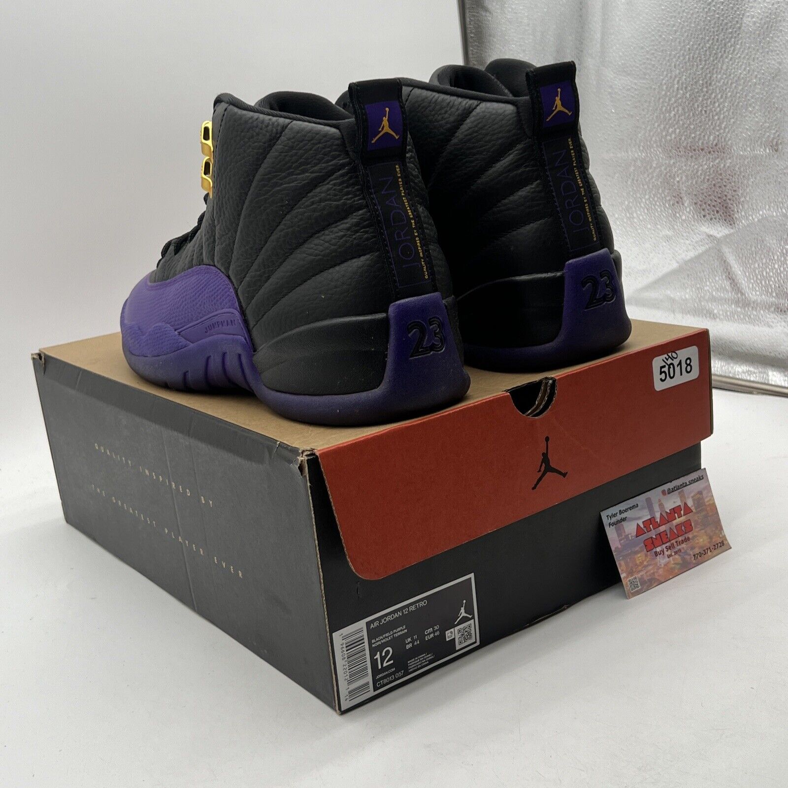 Size 12 - Jordan 12 Retro Mid Field Purple Black Gold Leather (CT8013-057)