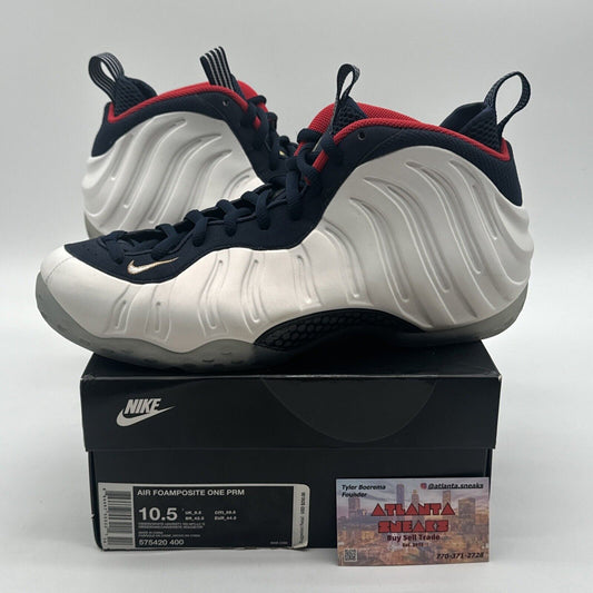 Size 10.5 - Nike Air Foamposite One Premium Olympic 2016 Icy Pearly Blue Navy