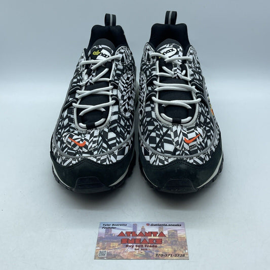 Size 11 - Nike Air Max 98 All Over Print Black White Suede Leather (AQ4130-100)
