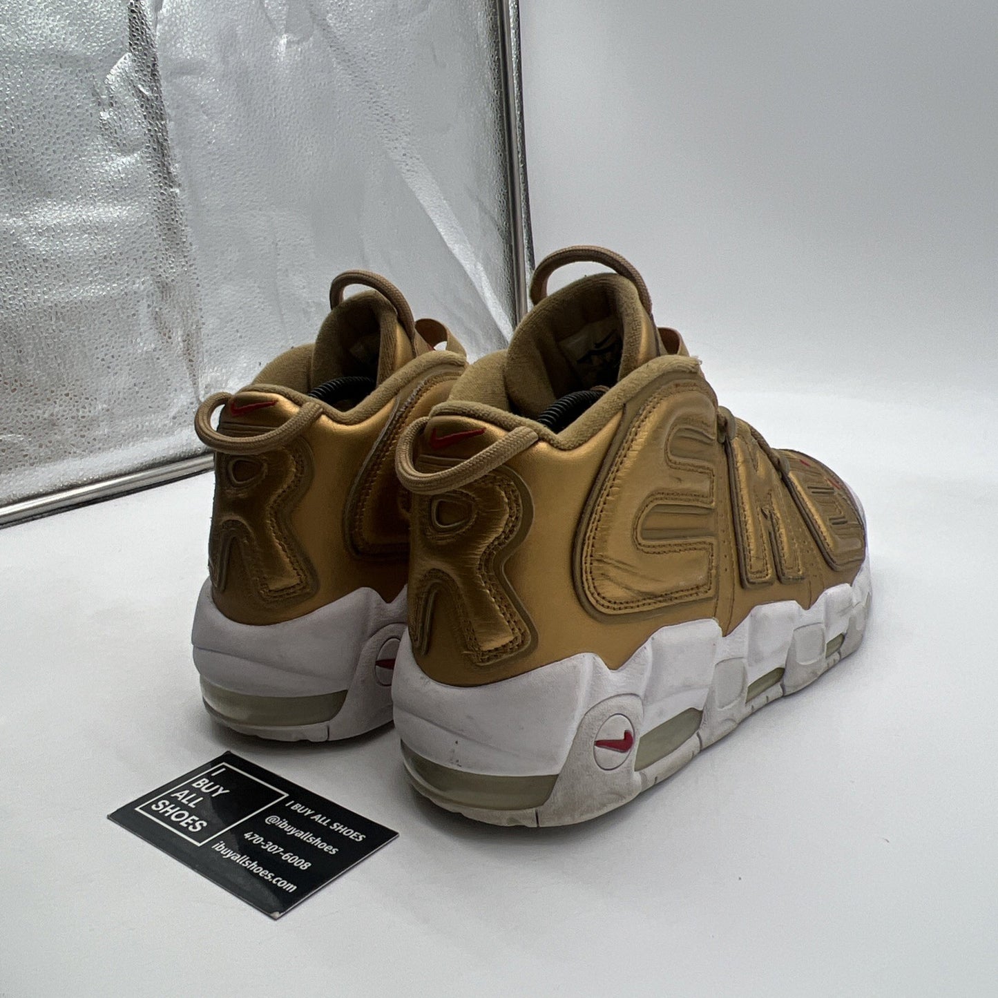 Size 9 - Nike Supreme x Air More Uptempo Metallic Gold (902290-700)