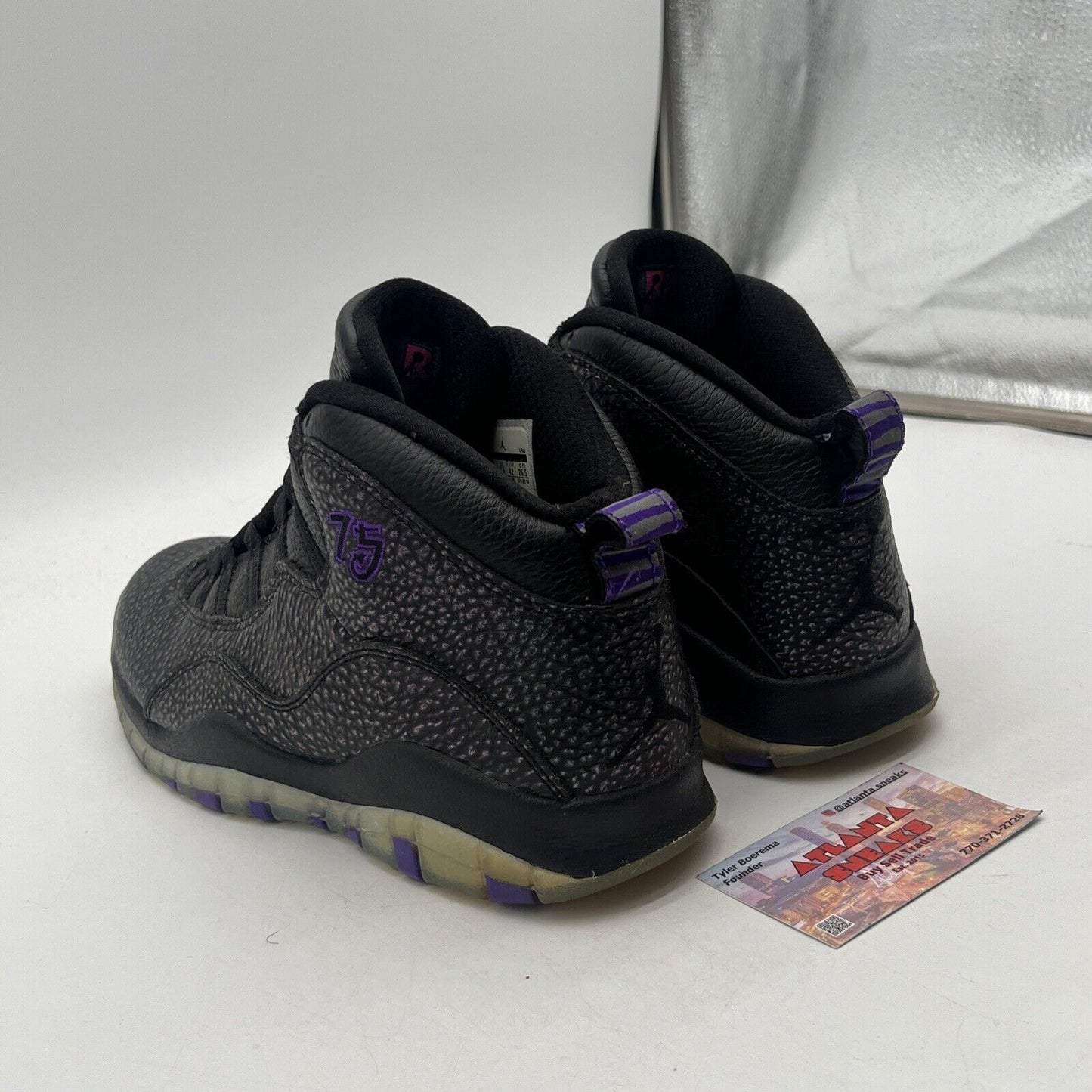 Size 8.5 - Air Jordan 10 Retro Paris Black Purple Leather (310805-018)