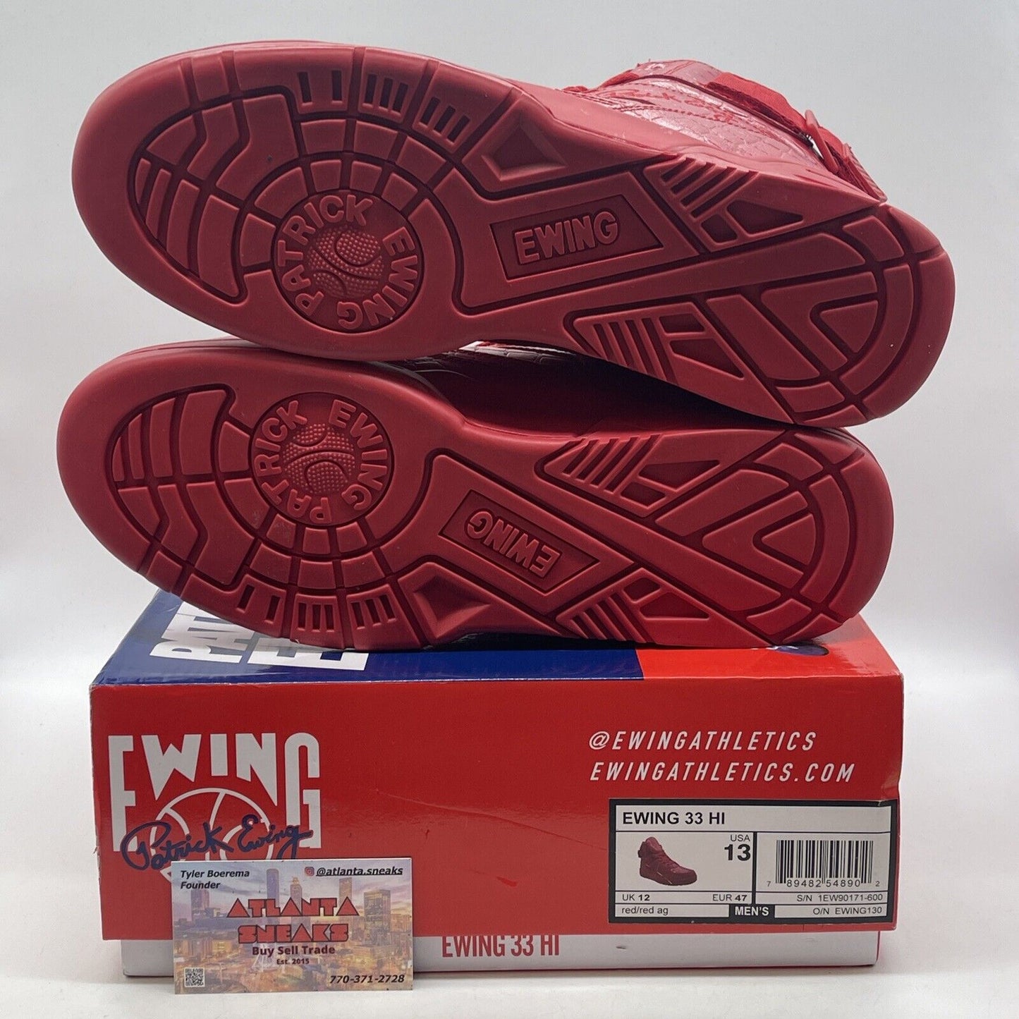 Size 13 - Ewing Athletics Ewing 33 Hi Red Croc Skin Red Leather (1EW90171-600)