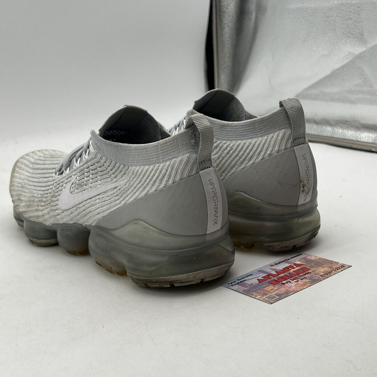 Size 10.5 - Nike Air VaporMax Flyknit 3 Pure Platinum (AJ6900-102)