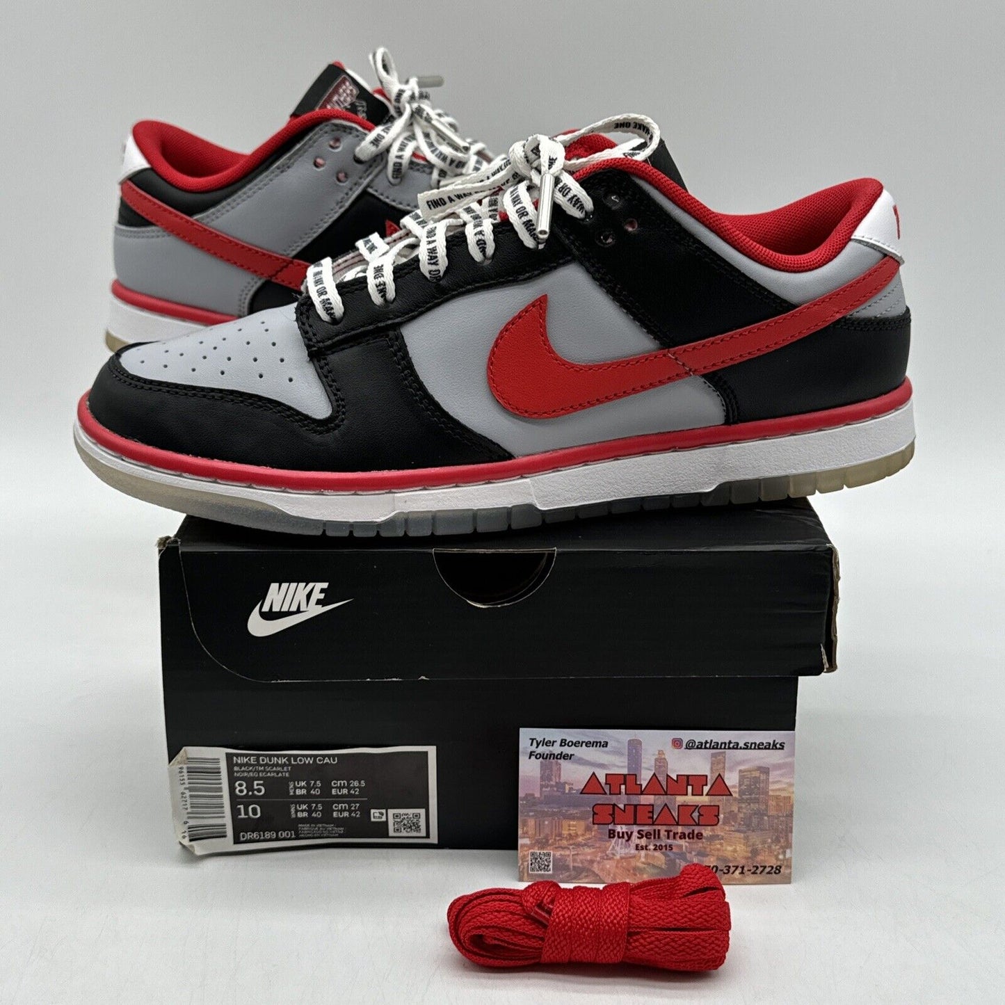 [DR6189-001] Mens Nike Dunk Low 'Clark Atlanta University' Size 8.5 OG ALL RED