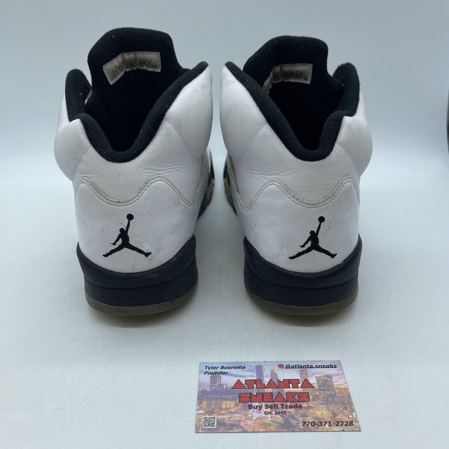 Size 10 - Air Jordan 5 Retro Olympic White Black Gold Leather (136027-133)