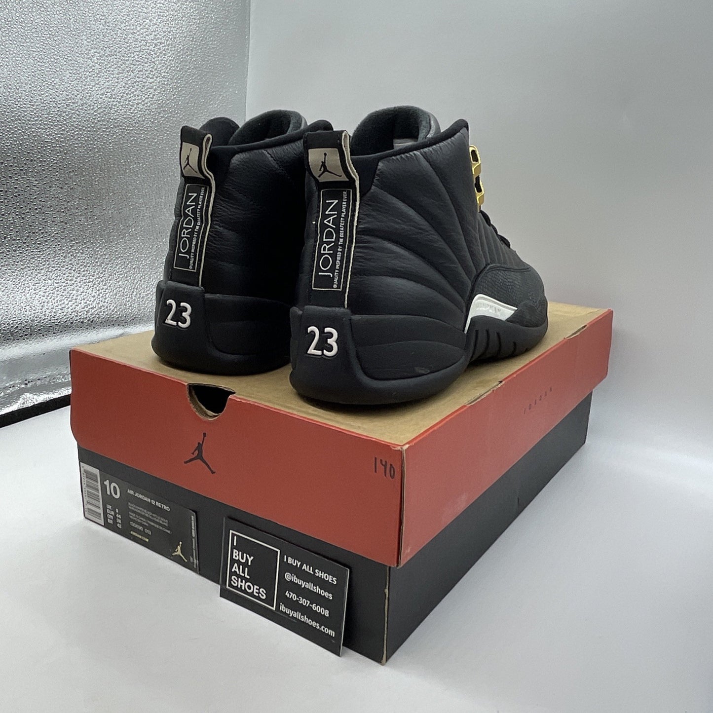 Size 10 - Air Jordan 12 Retro The Master Black White Suede Leather (130690-013)