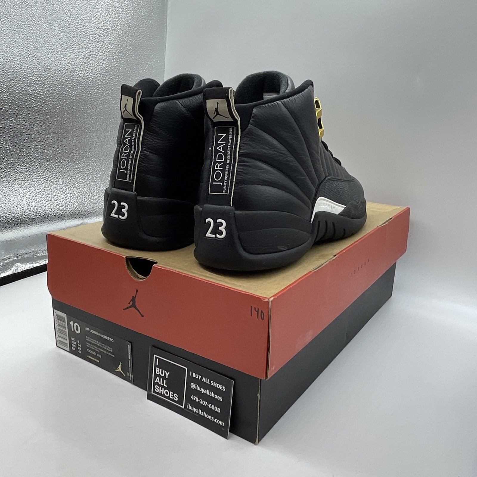 Size 10 - Air Jordan 12 Retro The Master Black White Suede Leather (130690-013)