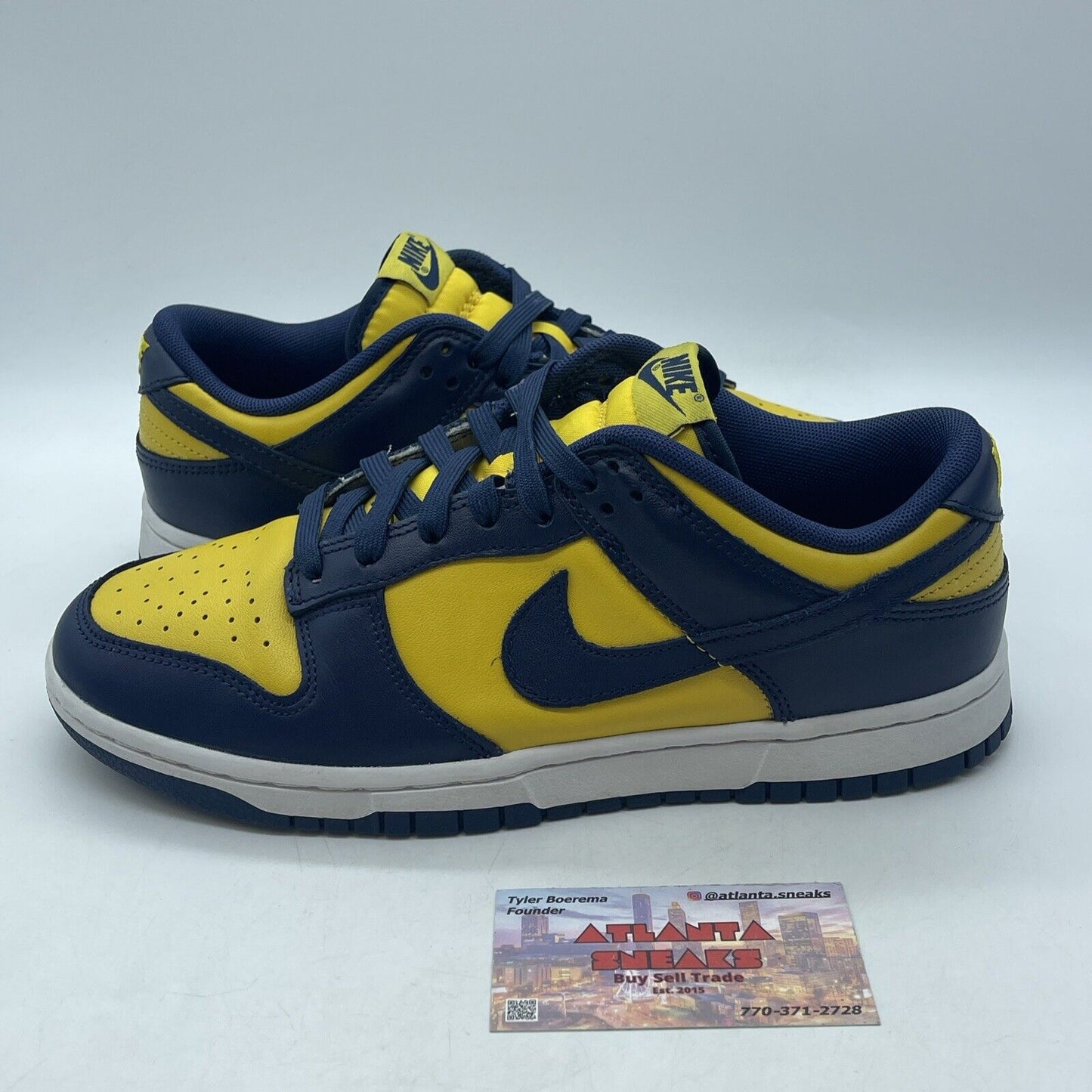 Size 8 - Nike Dunk Low Michigan 2021 Blue White Yellow Leather (DD1391-700