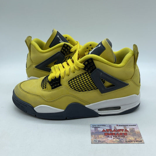 Size 8 - Jordan 4 Retro Mid Lightning White Grey Yellow Suede (CT8527-700)