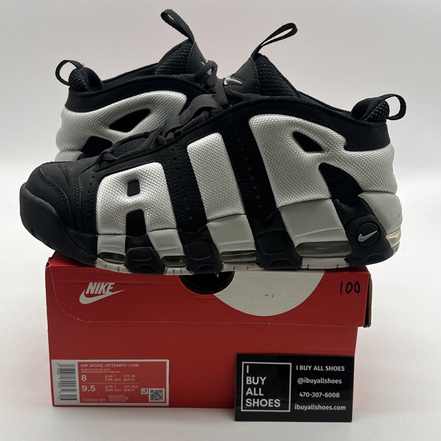 Size 8 - Nike Air More Uptempo Low Black Photon Dust (FZ3055-001)