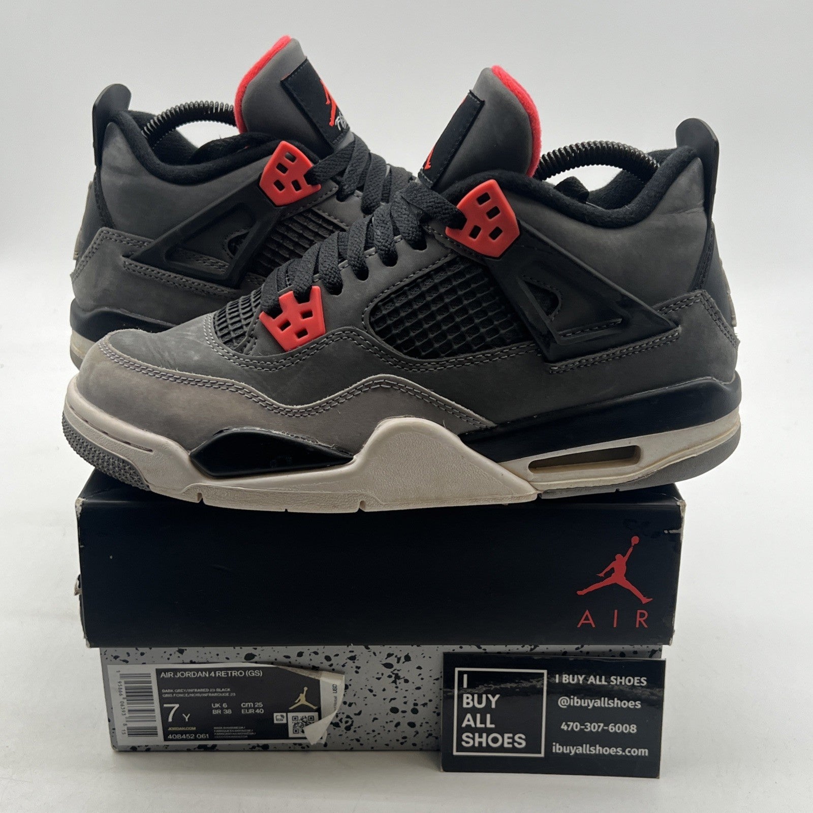 Size 7Y - Air Jordan 4 Infrared 2022 (408452-061)