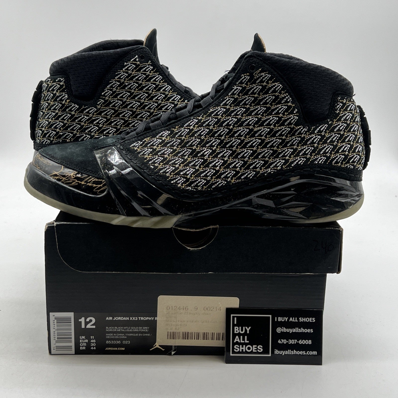 Size 12 - Trophy Room x Air Jordan 23 Retro Black (853336-023)