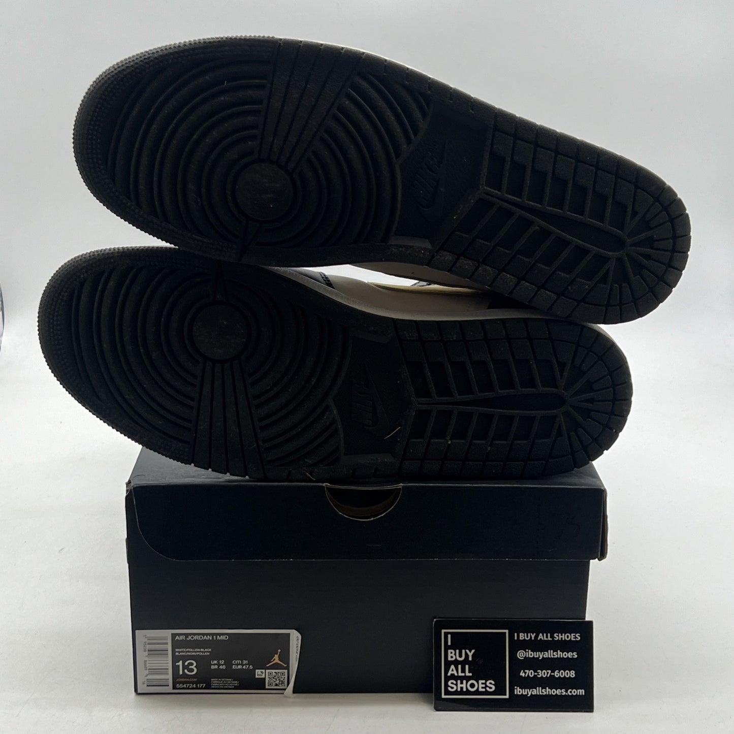 Size 13 - Air Jordan 1 Mid Black University Gold (554724-177)