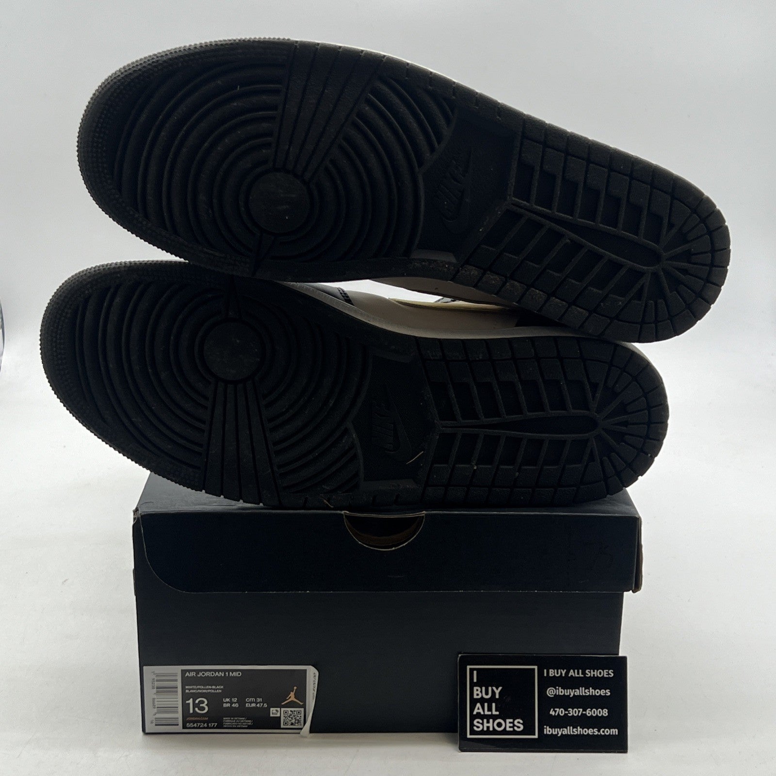 Size 13 - Air Jordan 1 Mid Black University Gold (554724-177)