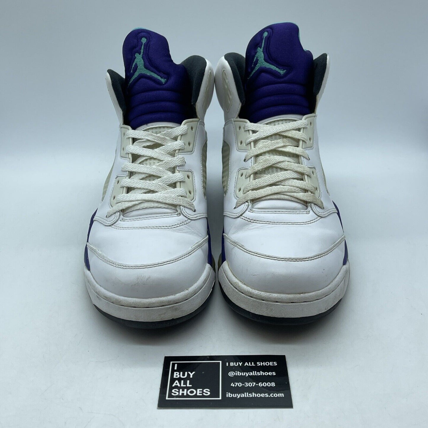 Size 12 - Jordan 5 Retro Grape 2013 White Blue Purple Leather Suede (136027-108)