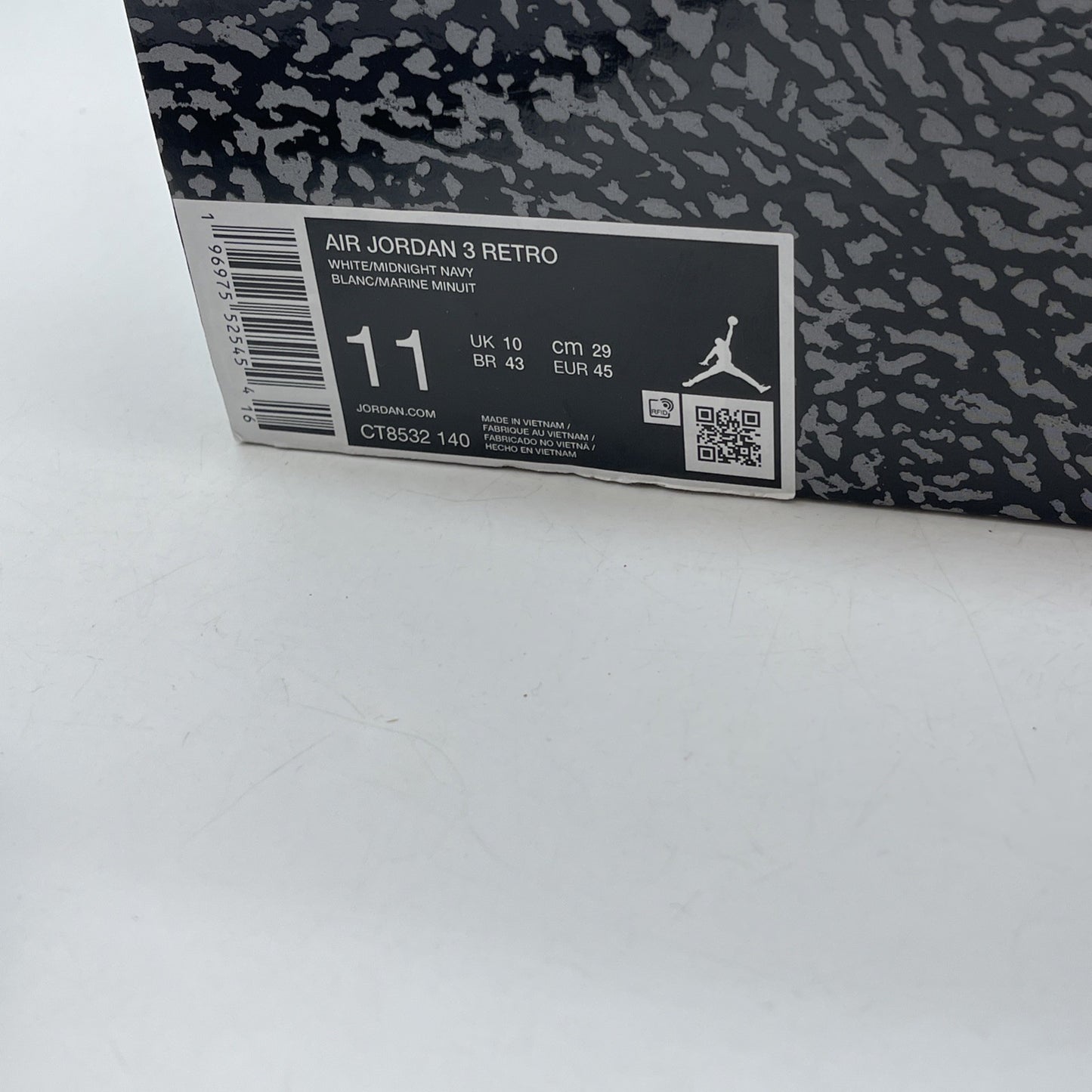 Size 11 - Air Jordan 3 Retro Midnight Navy Leather Suede (CT8532-140)