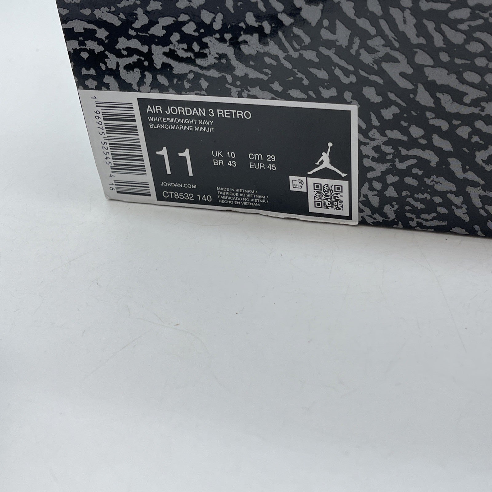 Size 11 - Air Jordan 3 Retro Midnight Navy Leather Suede (CT8532-140)