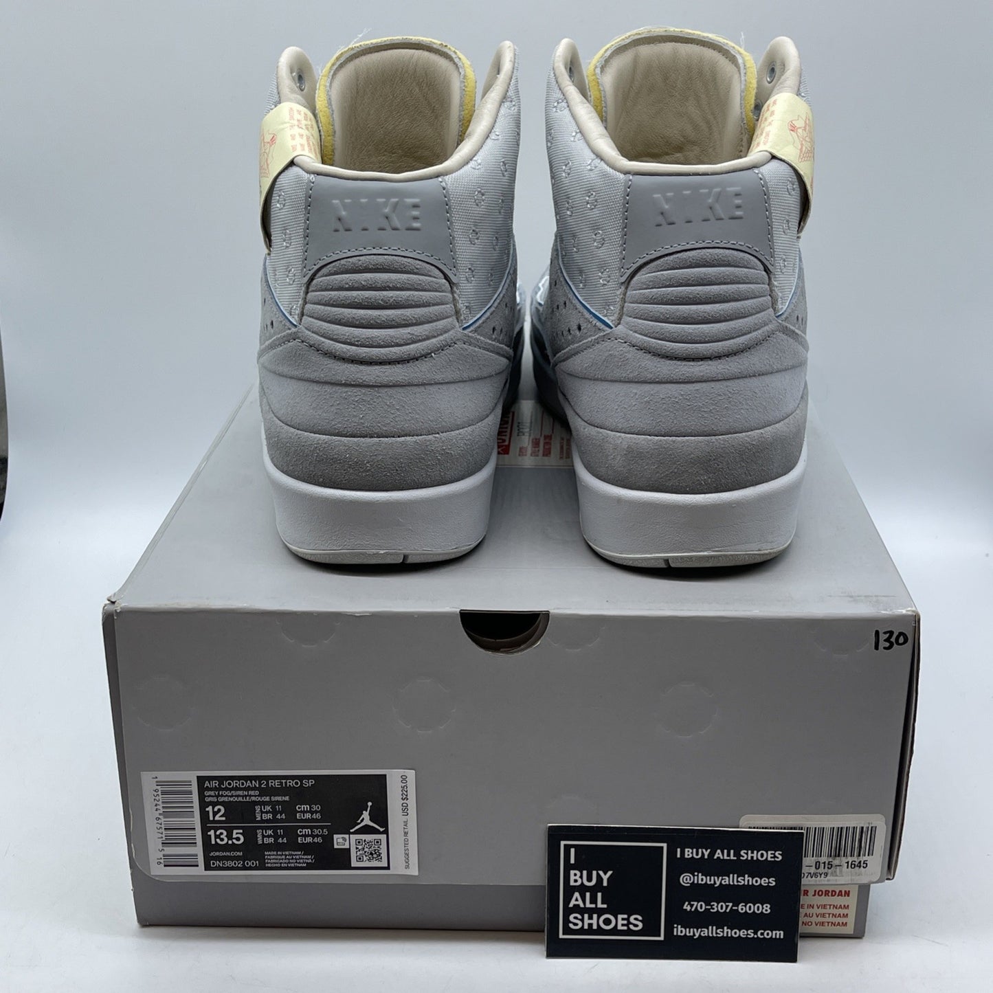 Size 12 - Jordan 2 Gray Fog 2022 Blue Suede Leather (DN3802-001)