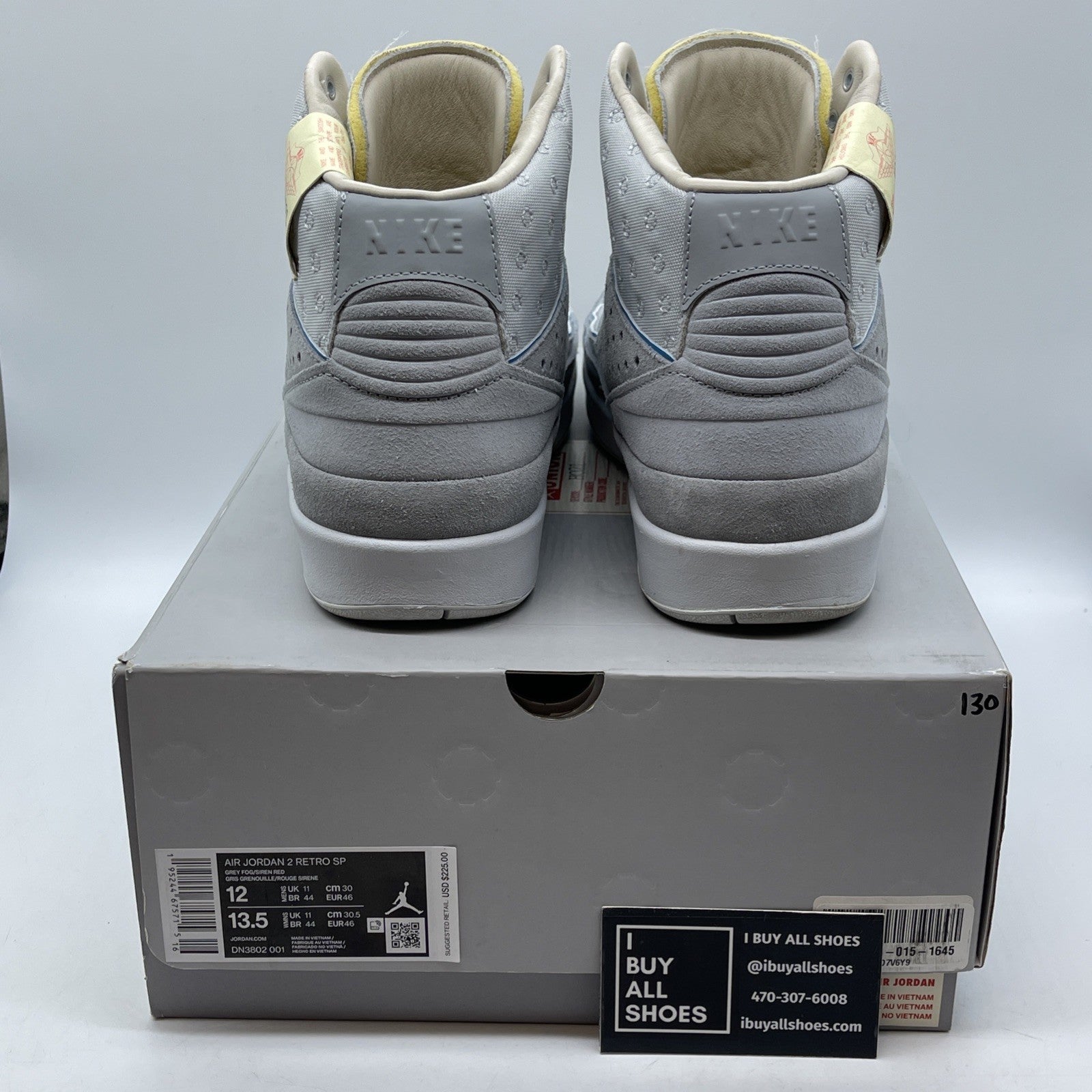 Size 12 - Jordan 2 Gray Fog 2022 Blue Suede Leather (DN3802-001)