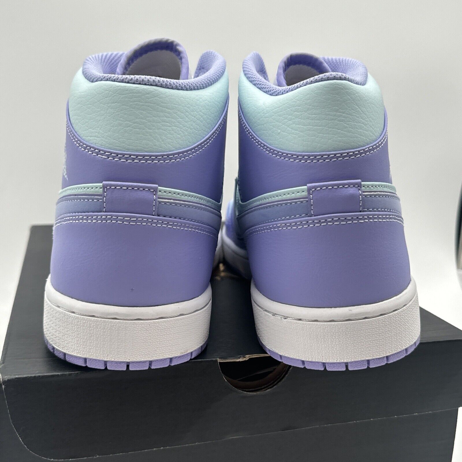 Size 14 - Jordan 1 Mid Purple Aqua Blue Unc White Midsole Nice Leather New OG Al