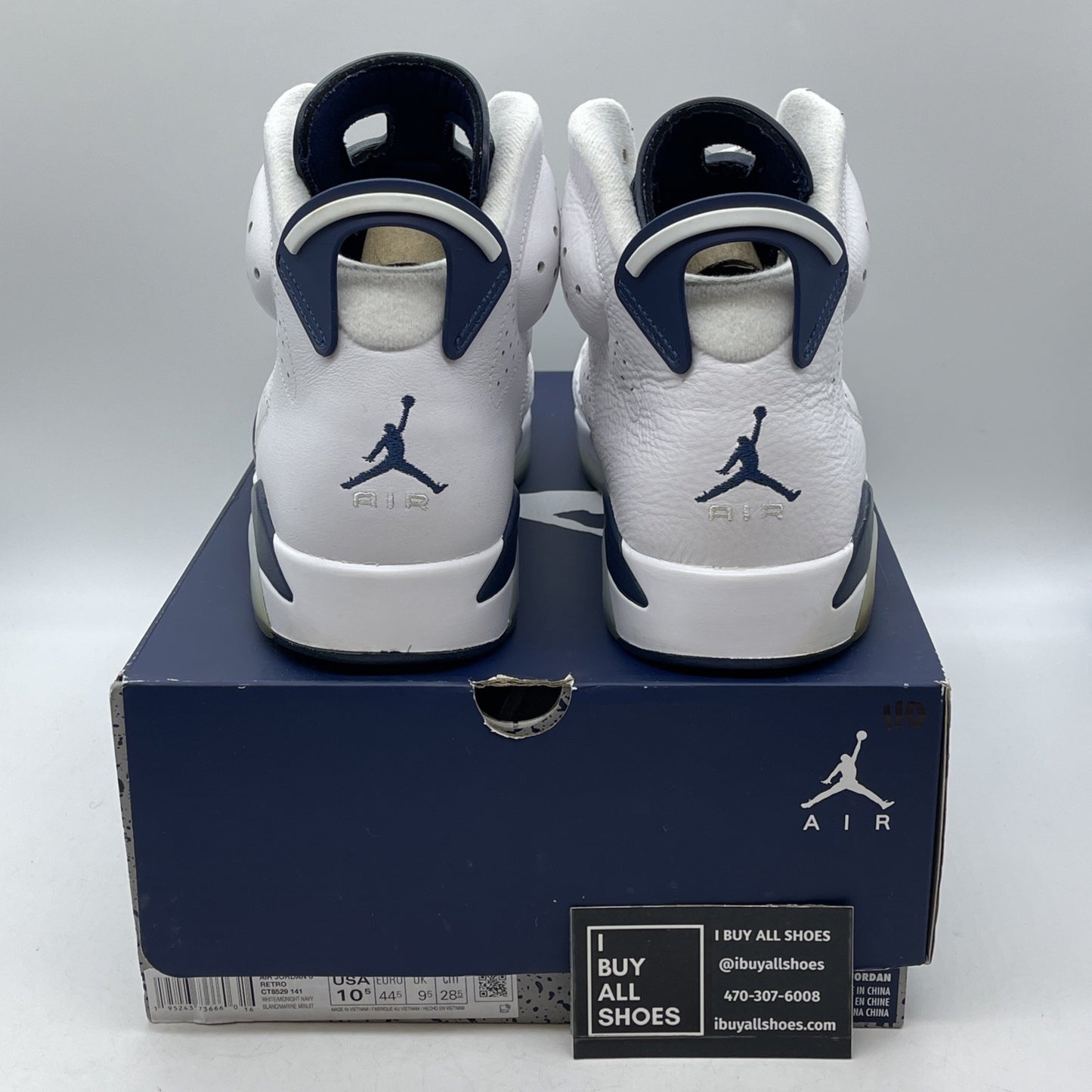 Size 10.5 - Jordan 6 Retro Midnight Navy White Leather (CT8529-141)
