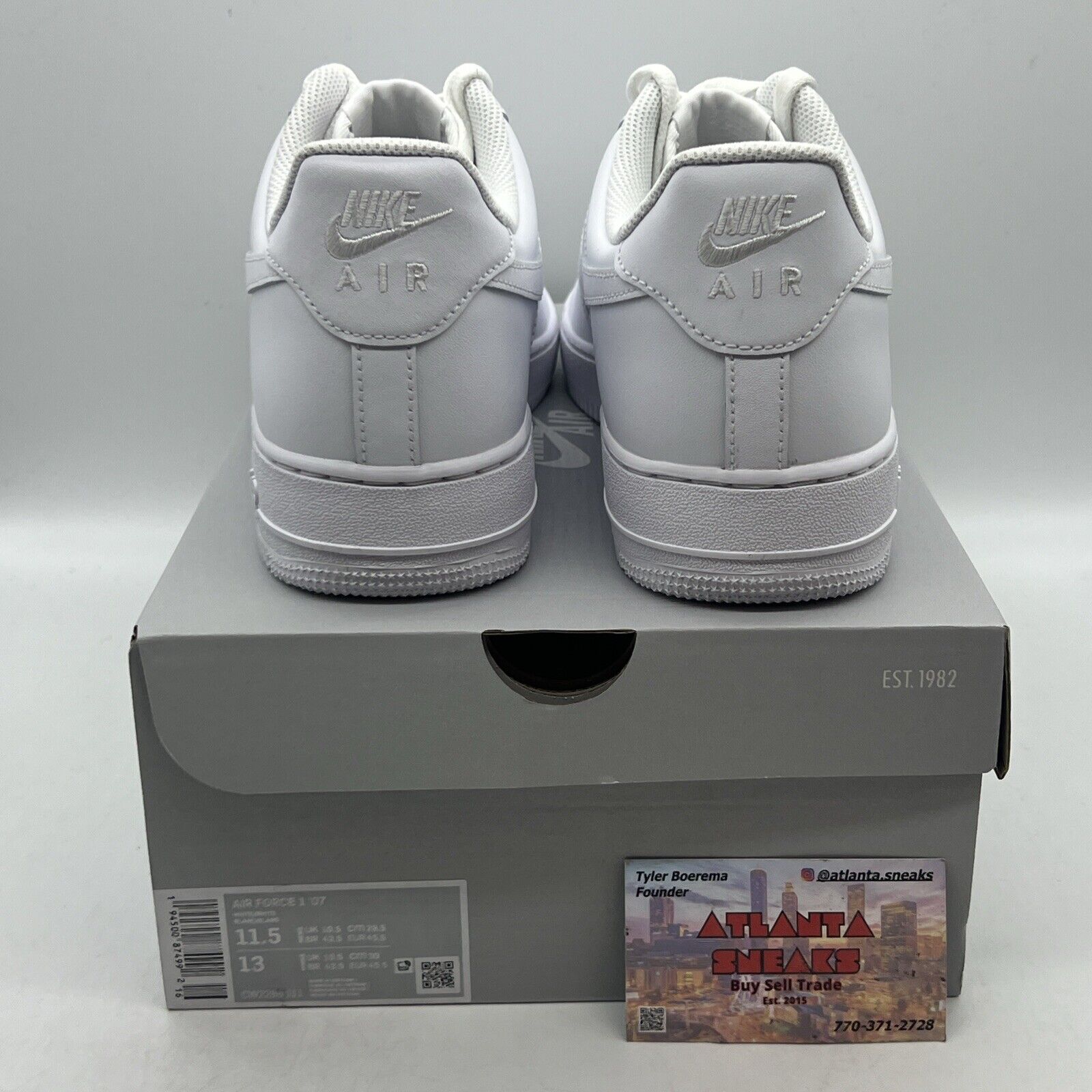 Size 11.5 - Nike Air Force 1 '07 Low Triple White Brand New Og All