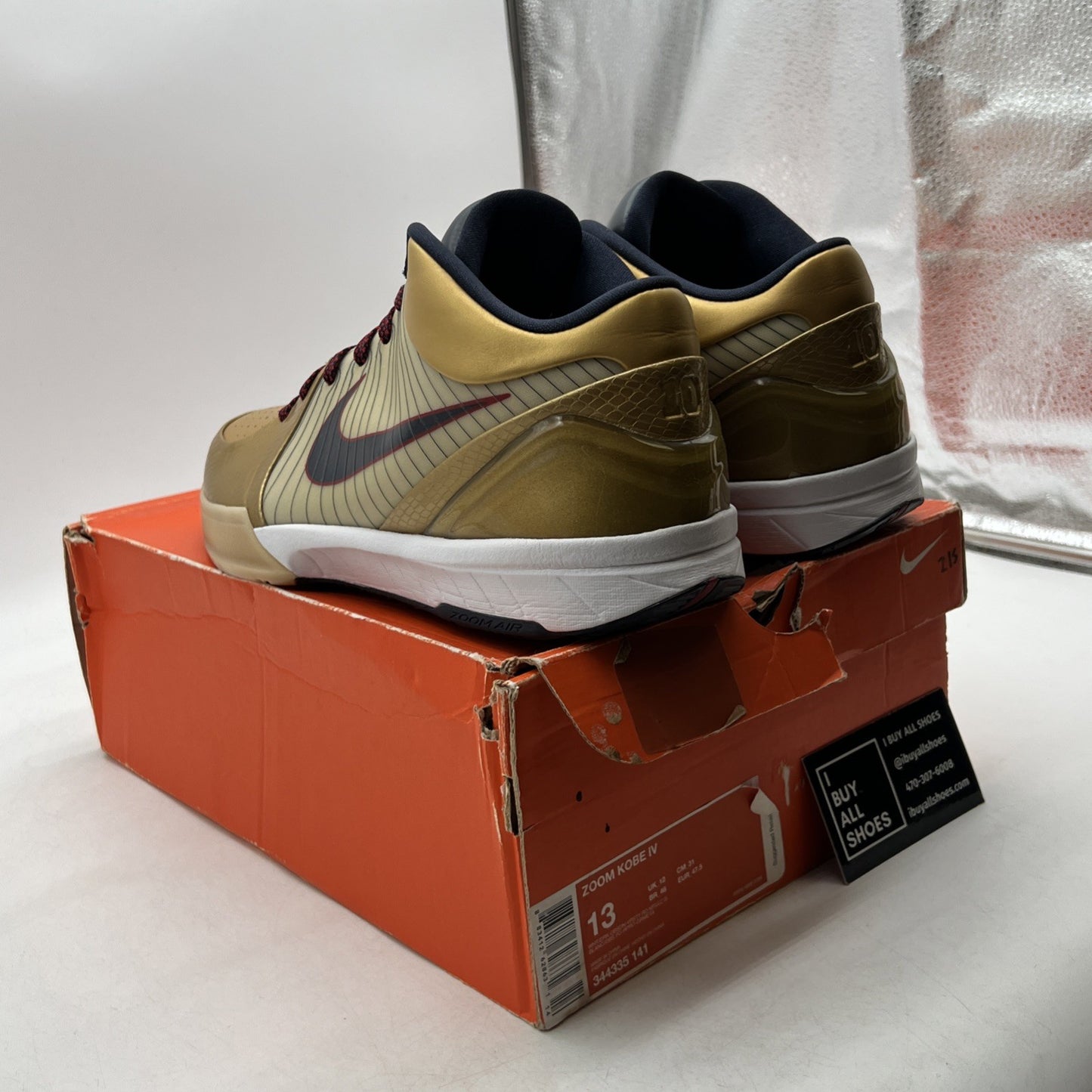 Size 13 - Nike Zoom Kobe 4 Gold Medal (344335-141)