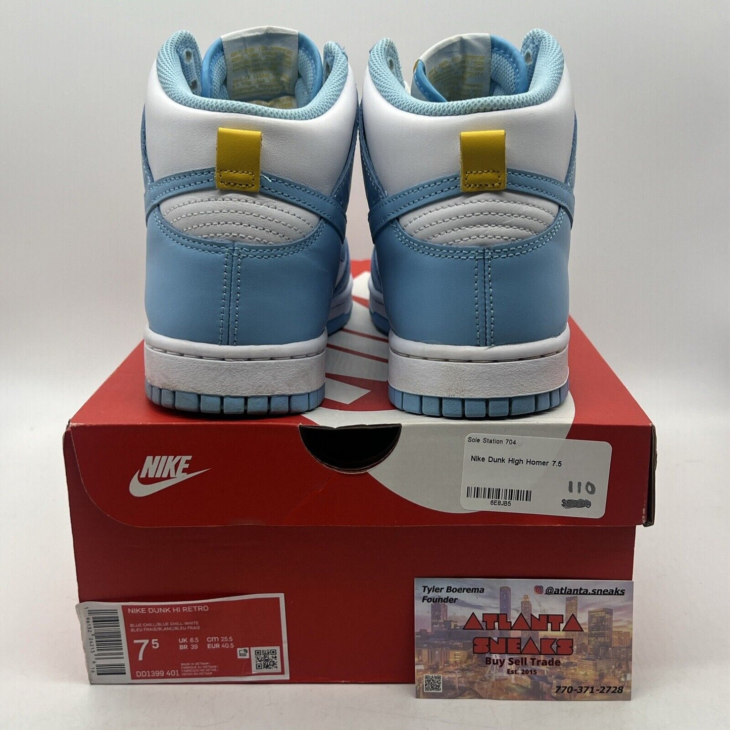 Size 7.5 - Nike Dunk High Blue Chill White Leather (DD1399-401)