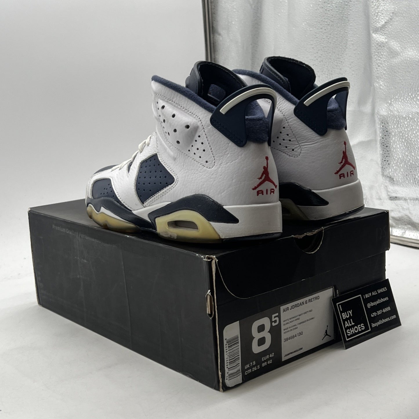Size 8.5 - Air Jordan 6 Retro 2012 Olympic (384664-130)