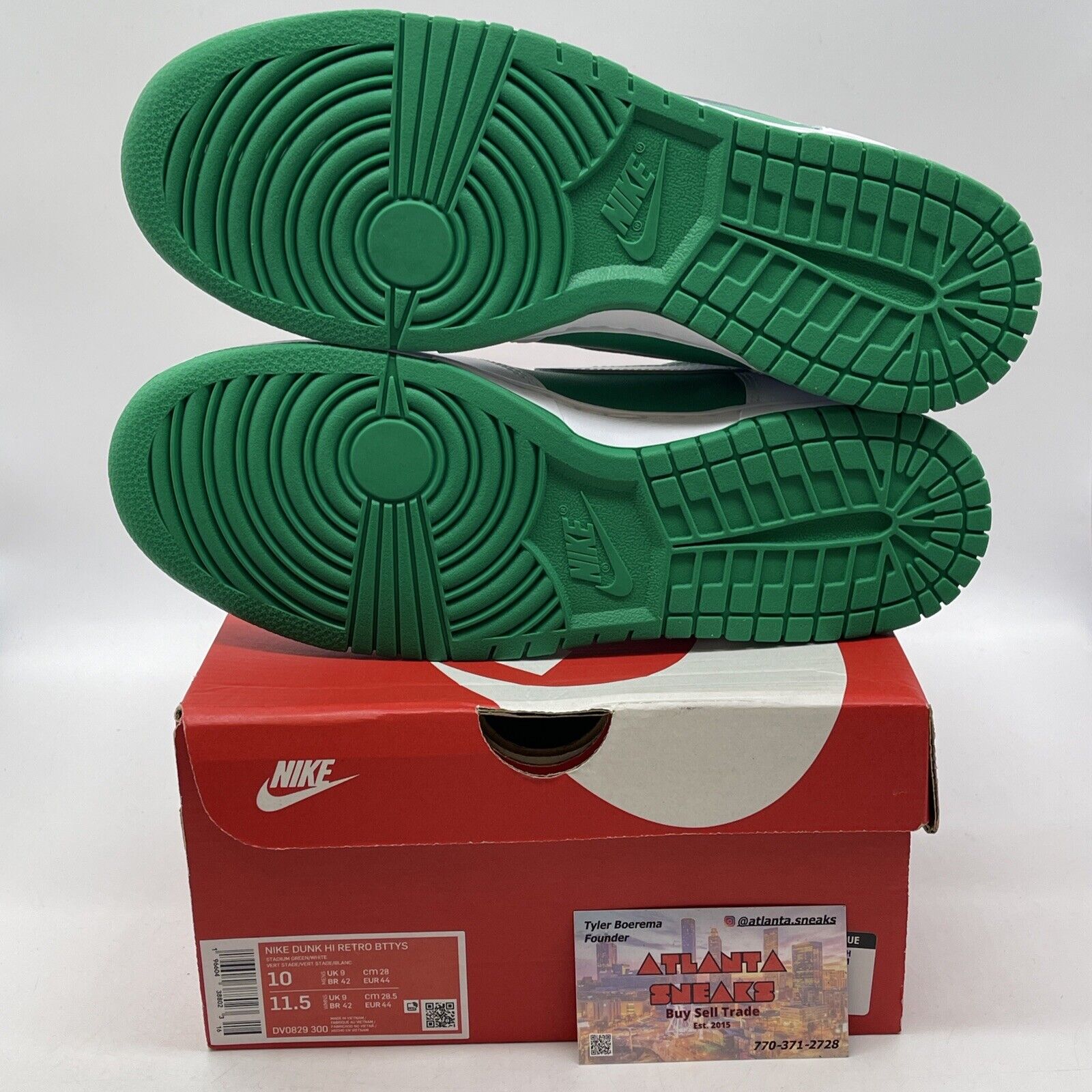 Size 10 - Nike Dunk High White Stadium Green Leather (DV0829-300)