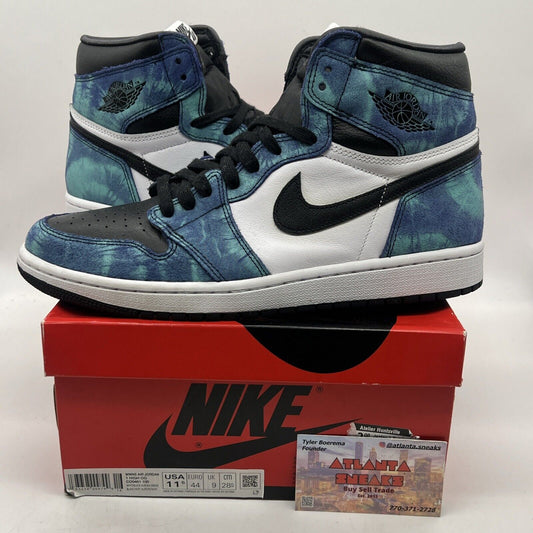 Size 11.5 - Air Jordan 1 Retro OG Tie-Dye W Black White Blue Leather CD0461-100