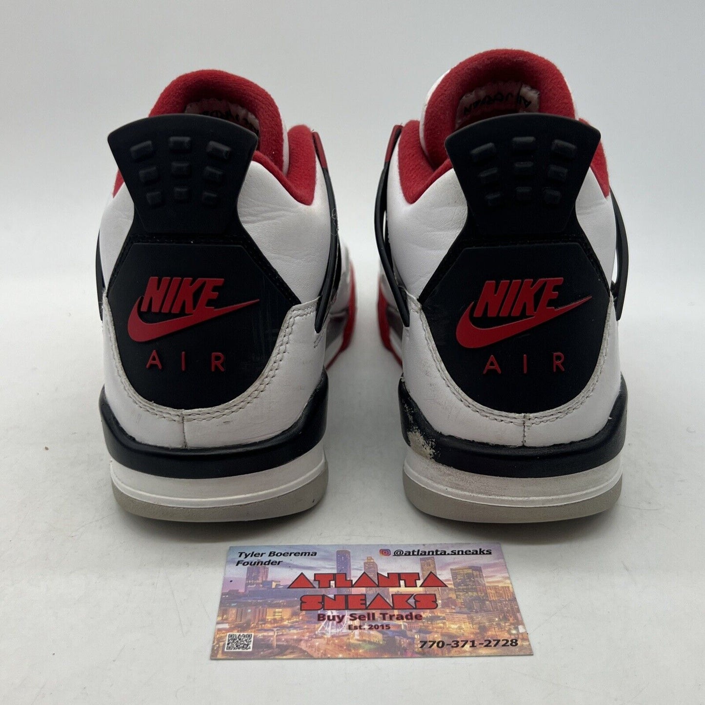 Size 6.5 - Jordan 4 Retro OG Mid Fire Red White Black Leather (408452-160)