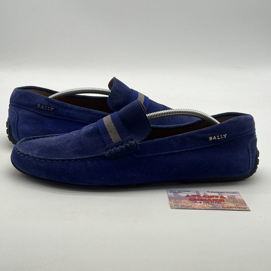 Size 11 - Bally Wabler Royal Blue Suede Leather Driving Loafers