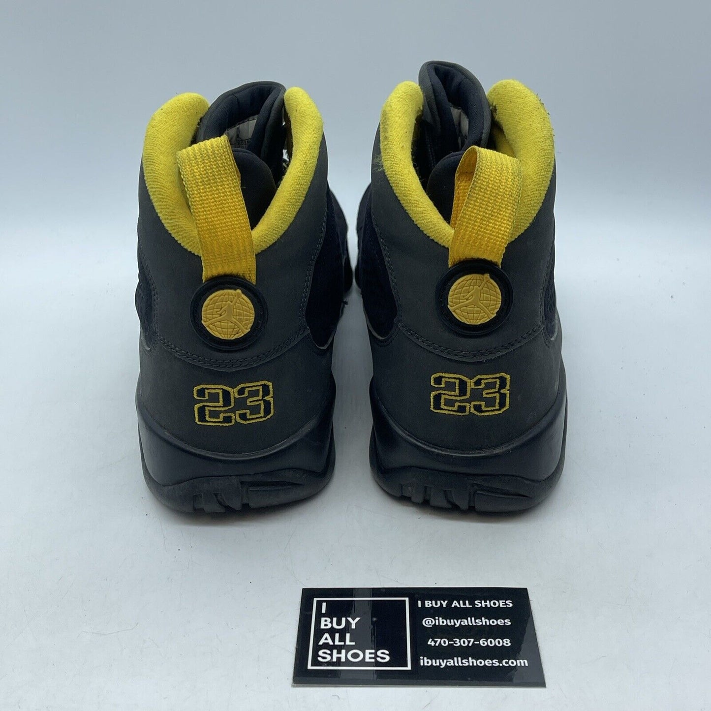 Size 11.5 - Jordan 9 Retro Black Grey Yellow Suede Leather (CT8019-070)