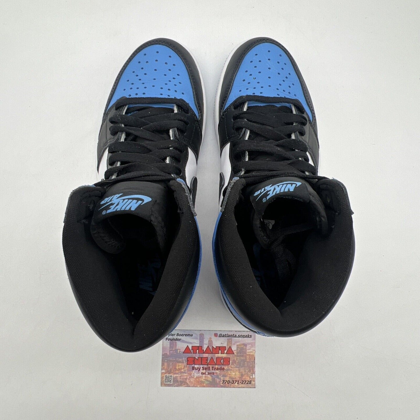 Size 8 - Jordan 1 Retro OG High UNC Toe Black White Blue Leather (DZ5485-400)