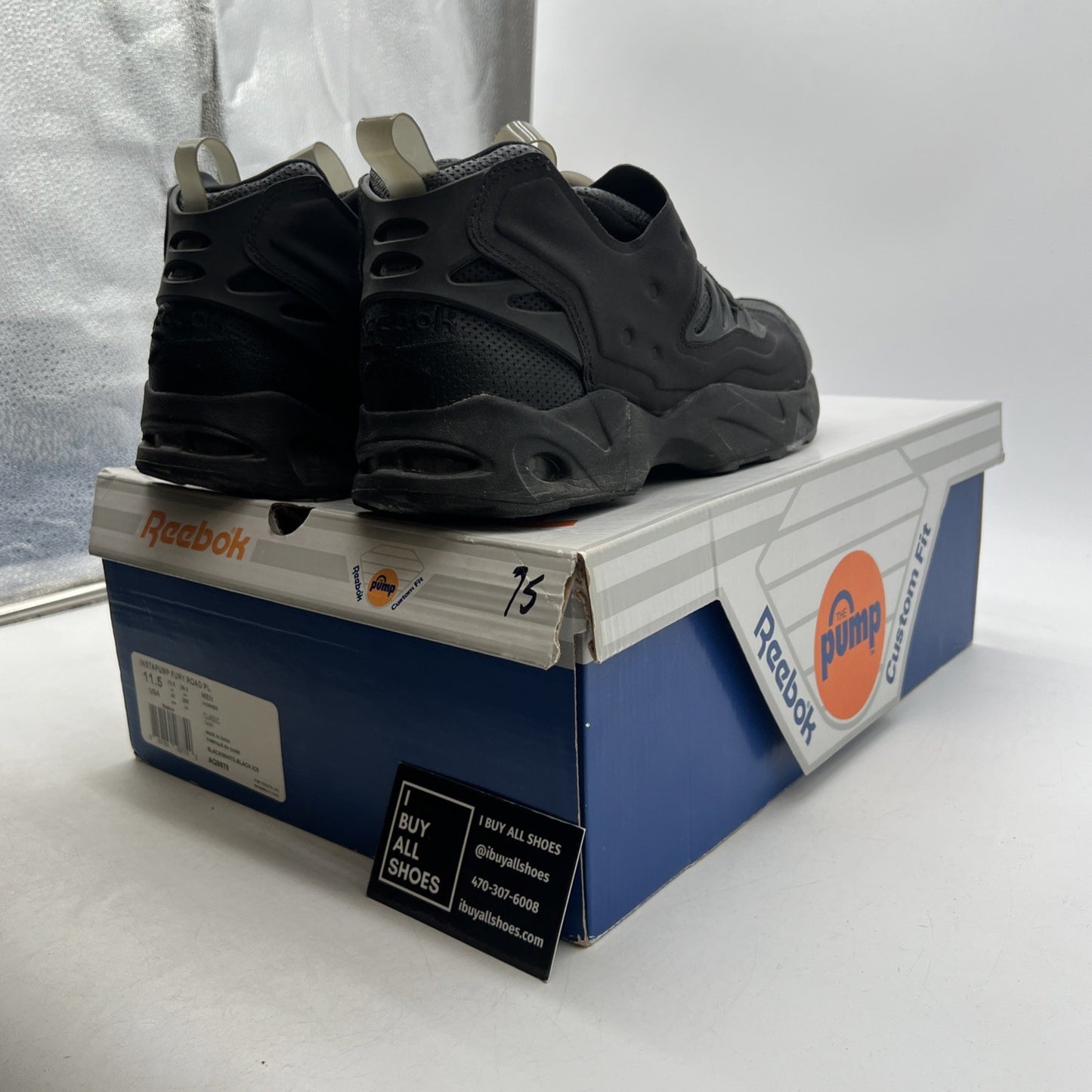Size 11.5 - Reebok Instapump Fury Road PL Black Ice (AQ9978)