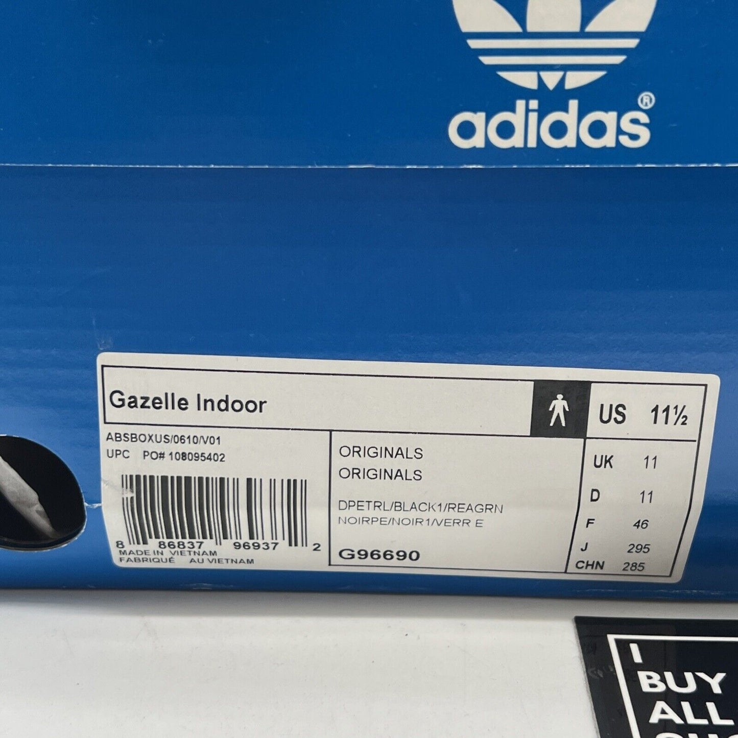 Size 11.5 - adidas Gazelle Indoor Blue (G99690)