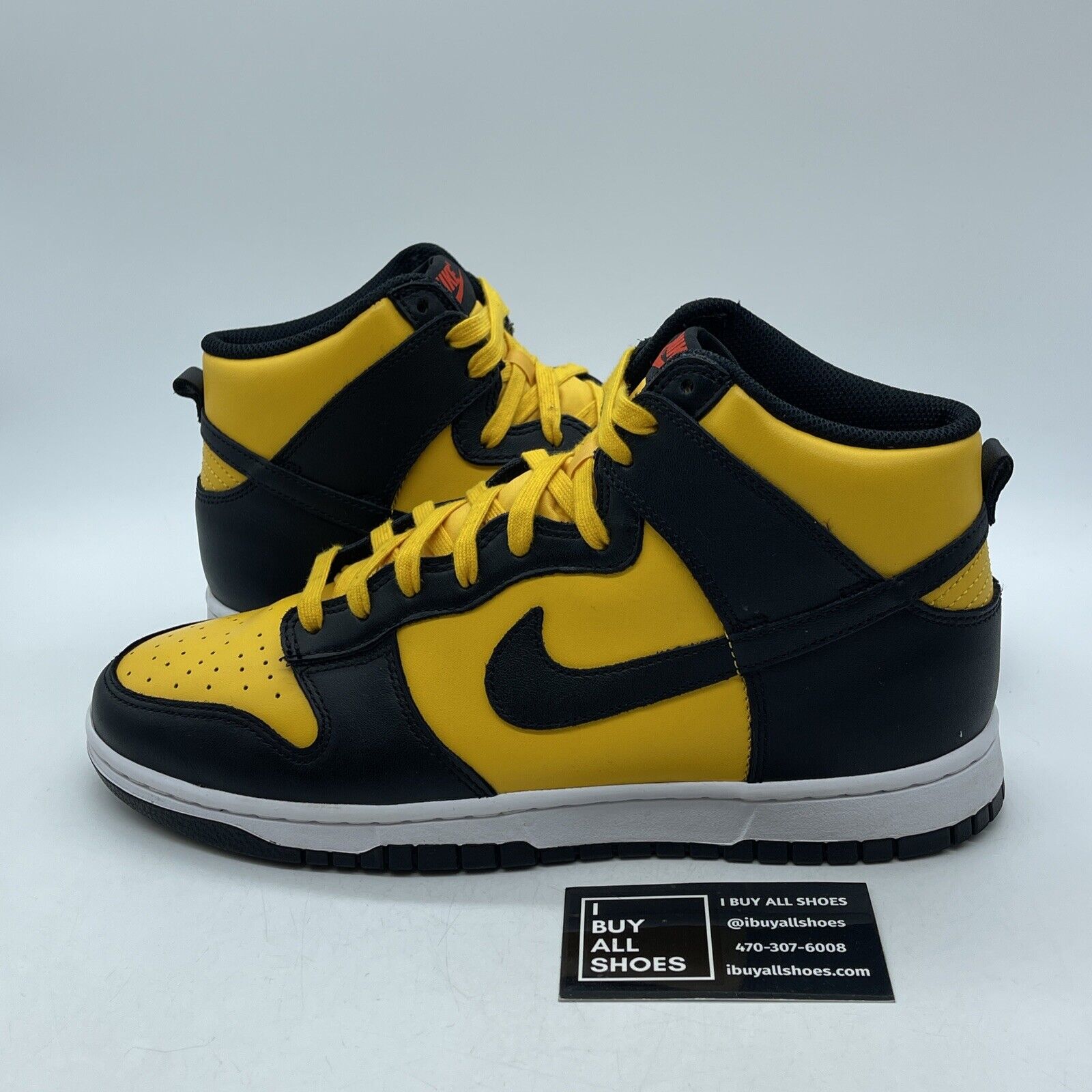 Size 10 - Nike Dunk Retro High Bruce Lee Yellow Black White Leather (DD1399-700)