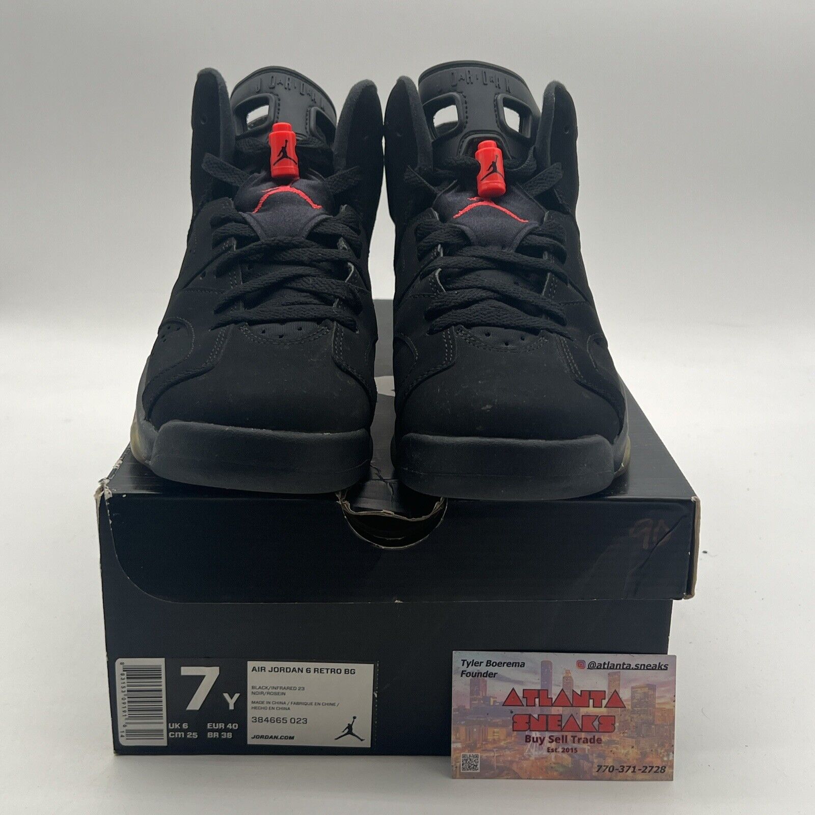 Size 7 (GS) - Air Jordan 6 Retro 2014 Mid Infrared (384665-023)