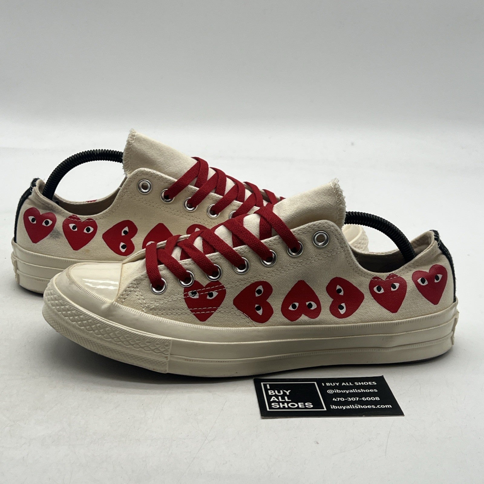 Size 9 -Comme des Garçons Play x Converse Chuck 70 Top Low Multi Heart (162975C)