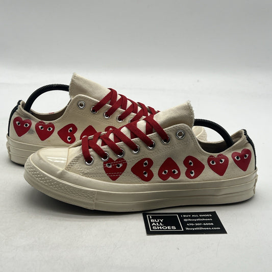 Size 9 -Comme des Garçons Play x Converse Chuck 70 Top Low Multi Heart (162975C)