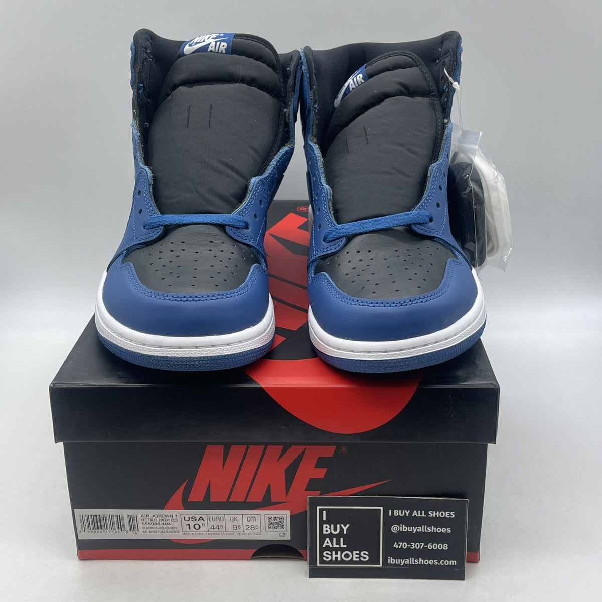 Size 10.5 - Air Jordan 1 Retro OG High Dark Marina Blue (555088-404)