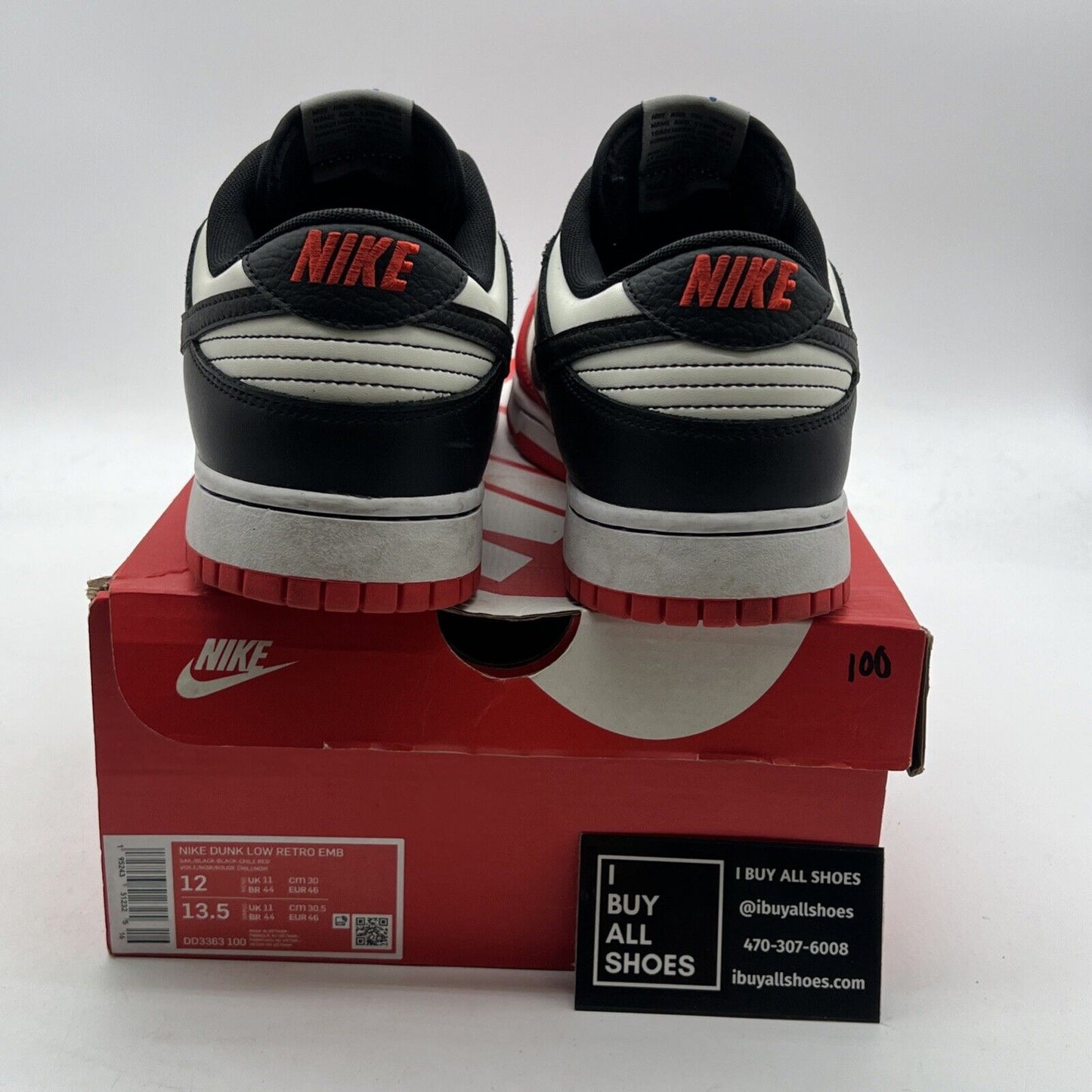 Size 12 - Nike Dunk Low EMB x NBA 75th Anniversary - Bulls 2021 (DD3363-100)